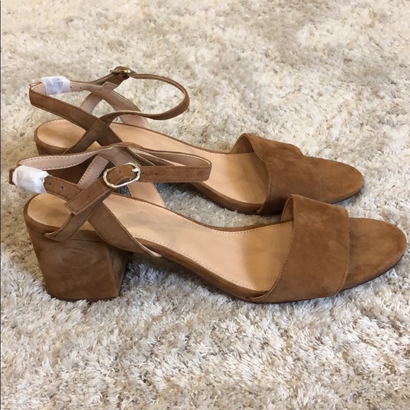 J. Crew Shoes - J. Crew Strappy Block Heel Suede Sandals NWOB